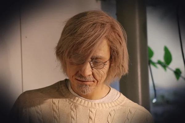 figure, scientists, man, professor, nature, puppet, baking, hair, face, lifelike, replica, dangerous, plastic, designed,
