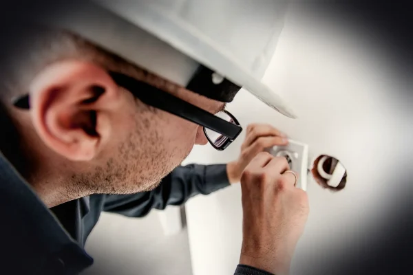electrician, repair, electricity, socket, professional, electric, worker, builder, man, male, helmet, work, electrician,