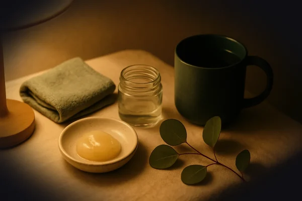 What it's about: applying a thin layer of plain petroleum jelly as the last step of an evening skincare routine. The her
