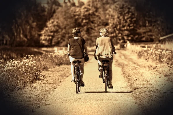 person, woman, together, two women, two, friends, two friends, side by side, cycling, track, cycling track, exercise, mo