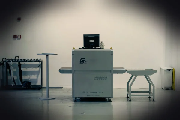 X-ray scanner with laptop in a clean room.
