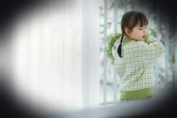 little girl, child, home, childhood, window, spring, nature, portrait, airy portrait