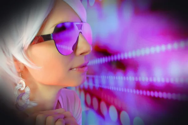 woman, glasses, model, female, person, reflection, lens flare, texture, futurism, sunglasses, cyberpunk, future, portrai