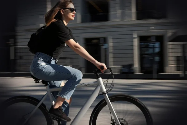 san francisco, woman, electric bike, bike ride, e-bike, california, city, urban, electric bicycle, eco-friendly, transpo