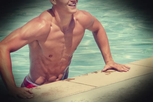 man, muscles, pool, swimming, swimmer, muscular, muscluar man, fit, fitness, masculine, smile, smiling, swimming pool, w