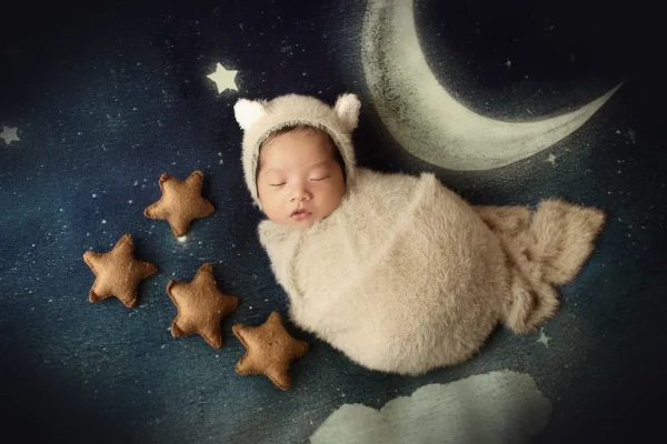 baby, child, newborn, sleep, night, star, moon