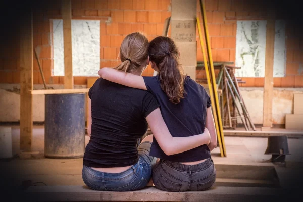 girlfriends, friendship, hug, trust, girls, pair, friends, best friends, together, affection, connectedness, young peopl