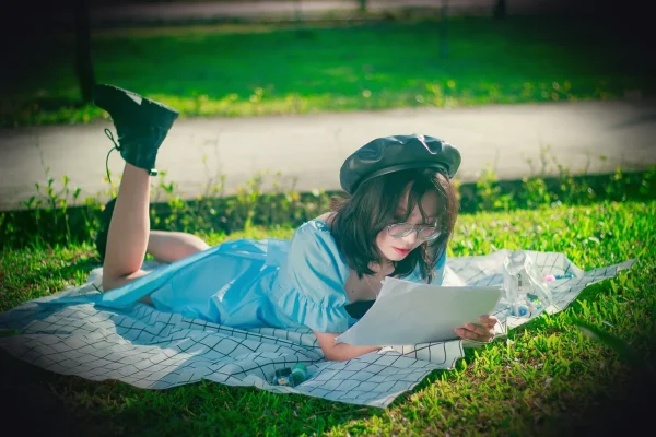 woman, picnic, nature, grass, model, fashion, female, lay