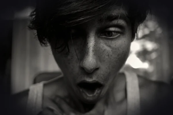 human, throw up, choking, freckles, undershirt, summer, body, face, nausea, ill, nature, disease, scared, malaise, black