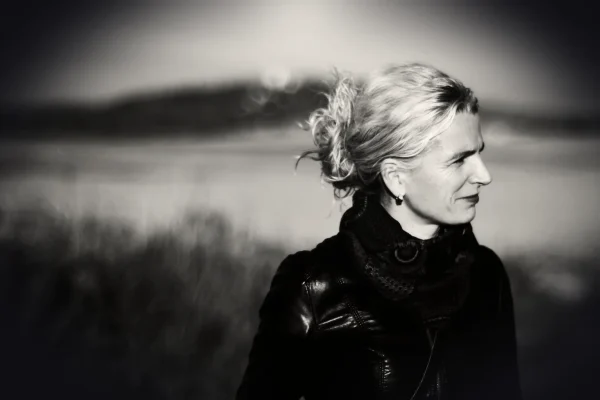 grayscale photography of woman
