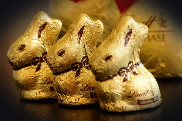 easter bunny, nature, rabbits, gold foil, golden, gold, easter, spring, animal, easter decoration, figure, chocolate, ea