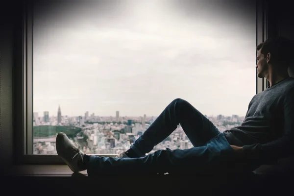 people, man, urban, city, model, fashion, establishment, building, windows, glass, alone, thinking, people, people, peop