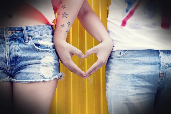 hands, love, heart, couple, lovers, heart shape, people, jeans, young, tattoo, together, relationship, love, heart, hear