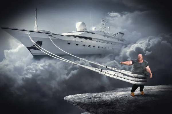 fantasy, nature, ship, clouds, composing, port, dream, travel, flying, arrival, invest, anchor, man, thick, strong, ship