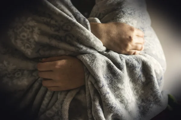 cold, frost, winter, illness, blanket, hands, hug, not cold, man, sit, gray, illness, blanket, blanket, blanket, blanket