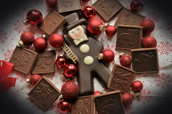 happy, new year's day, horoscope, party, chocolate, zodiac, snack, banquet, for you, decoration, adoption, brown, sweet,