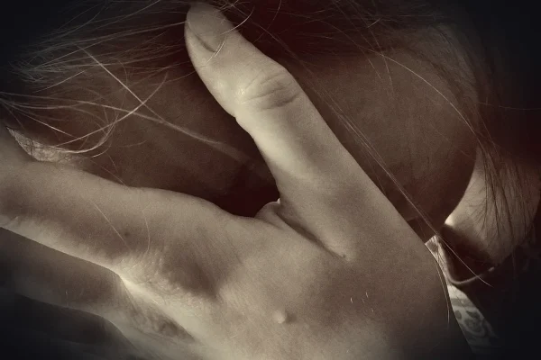 woman, desperate, sad, tears, cry, depression, grief, despair, hopeless, loss, head, hand, keep, bent, defenseless, alon