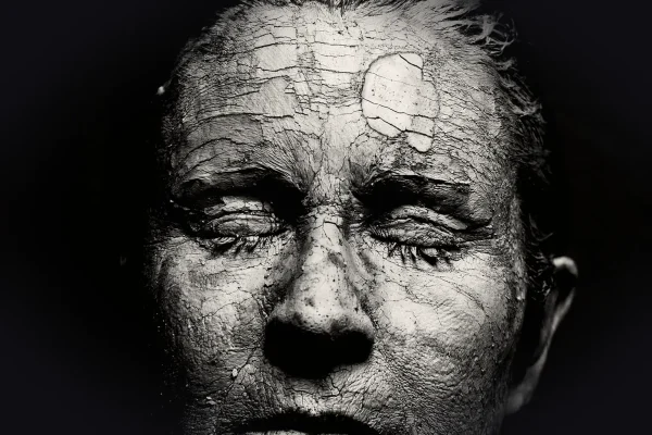 woman, dry skin, face, cracks, portrait, black and white, dry skin, dry skin, dry skin, dry skin, dry skin