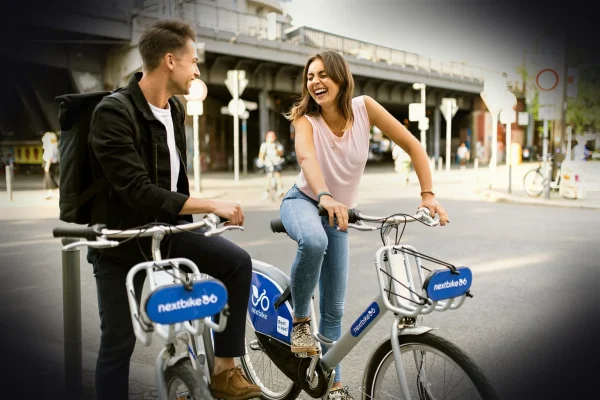 couple, people, bicycle, cycling, cyclists, ride, man, woman, biking, riding, share, bike, cycle, leisure, city, urban,