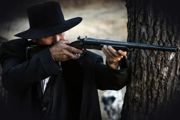 man, rifle, cowboy, hat, gun, western, west, old west, black hat, wild west, country, rifle, cowboy, cowboy, cowboy, cow