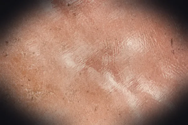 Textured pink surface with a reflective shine.