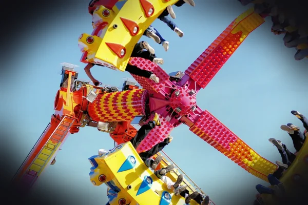 the machine, entertainment, colors, the rotation, the rocking of the, amusement park, fun, people, place, chairs, legs,