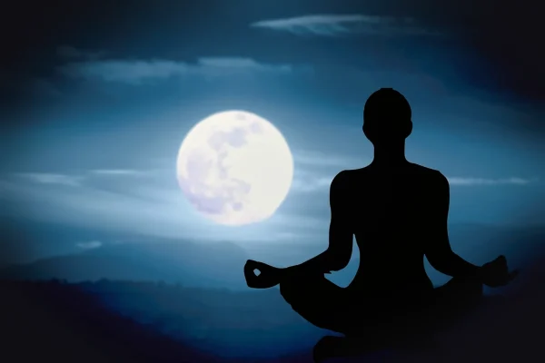 meditation, yoga, health, mental, psychology, mind, landscape, night, person, moon, darling, thinking, meditation, medit