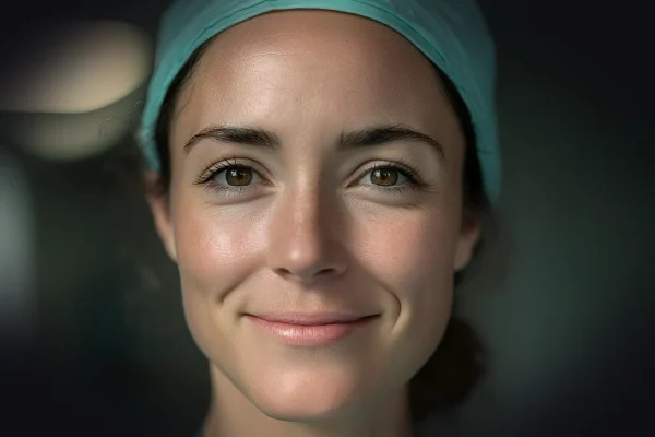 surgeon, hospital, healthcare, medical, surgery, scrubs, cap, smile, confidence, worker, woman, busy, shift, doctor, fac