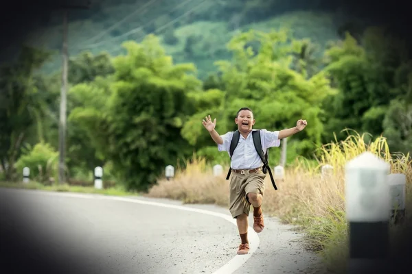 run, boy, outdoor, be human, handsome, backpack, thailand, shirt, mood, expression, happiness, man, evening, black, bang