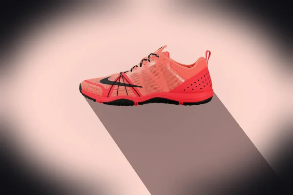 shoe, sports, training, sneaker, active, athletic, healthy, jog, running, health, sports shoe, red, salmon, black, woman