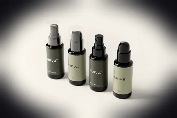 three bottles of different types of skin care