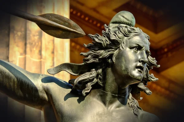 sculpture, bronze, woman, statue, close up, fighter, artwork, bronze sculpture, old museum, berlin, sculpture, sculpture