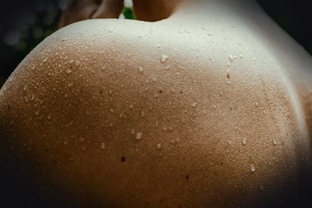 a close up of a person's skin