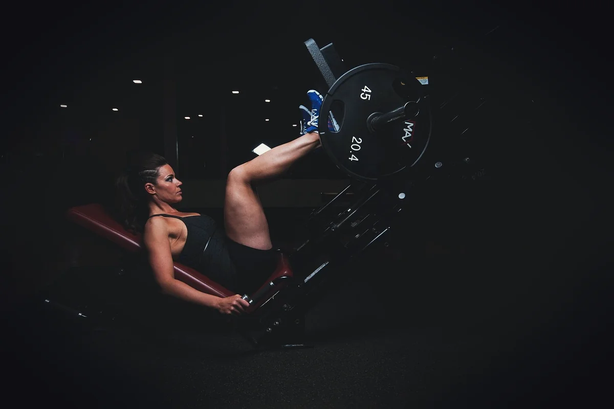 adult, gym, athlete, dark, energy, exercise, exercise equipment, female, fit, fitness, girl, healthy, legs, muscles, plates, 