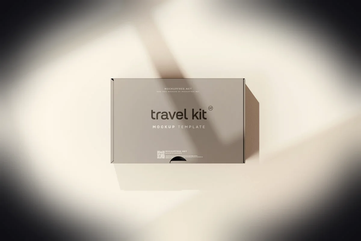 a box of travel kit sitting on top of a table