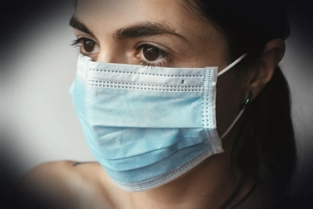 mask, surgical mask, virus, protection, coronavirus, woman, face, mouth, respiration, pandemic, outbreak, covid-19, epidemic,