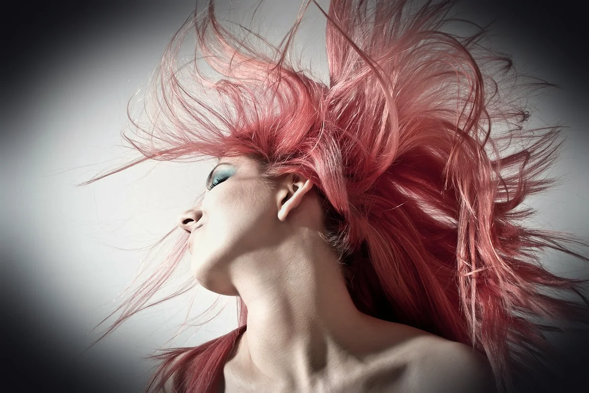 pink hair, hairstyle, woman, makeup, cosmetics, hair flip, young woman, colored hair, fashion, female portrait, female, skin,