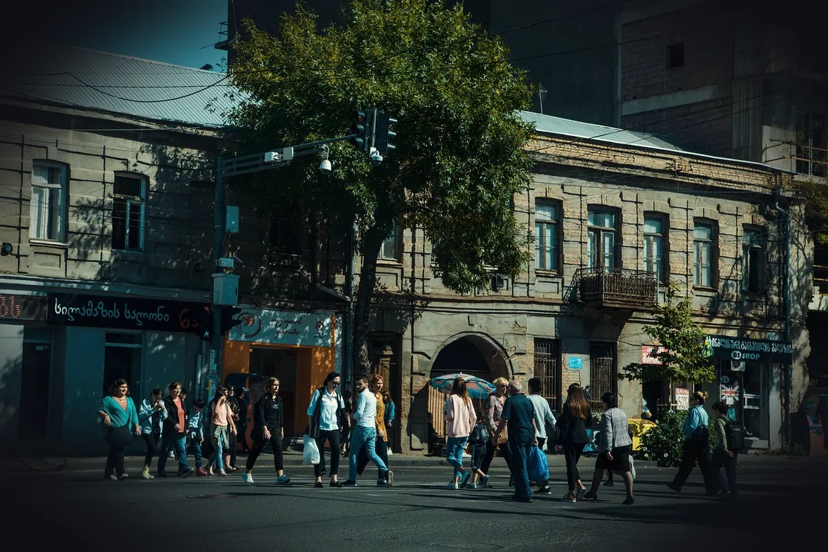 georgia, tbilisi summer, the heat of georgia, street, transition, pedestrians, rush, people, a lot of