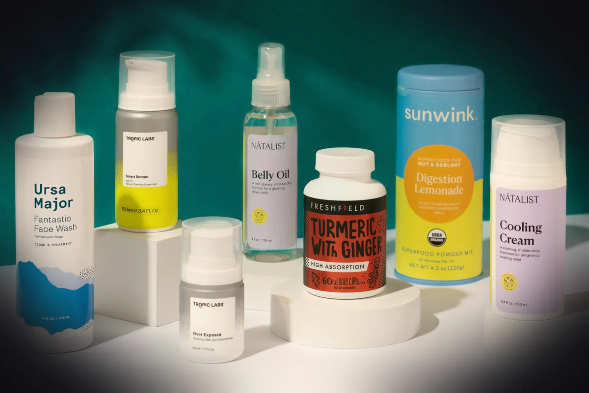 a variety of skin care products sitting on a table